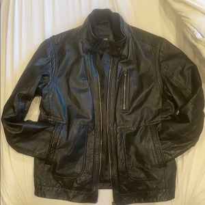 Hugo Boss leather moto jacket